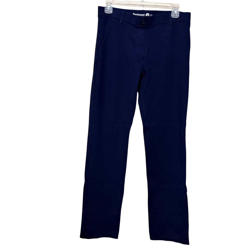 Betabrand Stretch Dress Pants Navy Blue Straight Leg Womens Size M work comfort